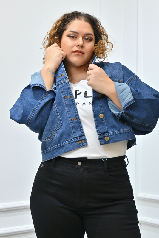 Casaca Crop Sol Azul