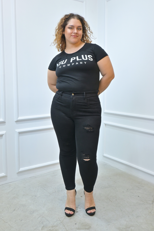 JEANS SKINNY ISABELINA NEGRO RASGADO