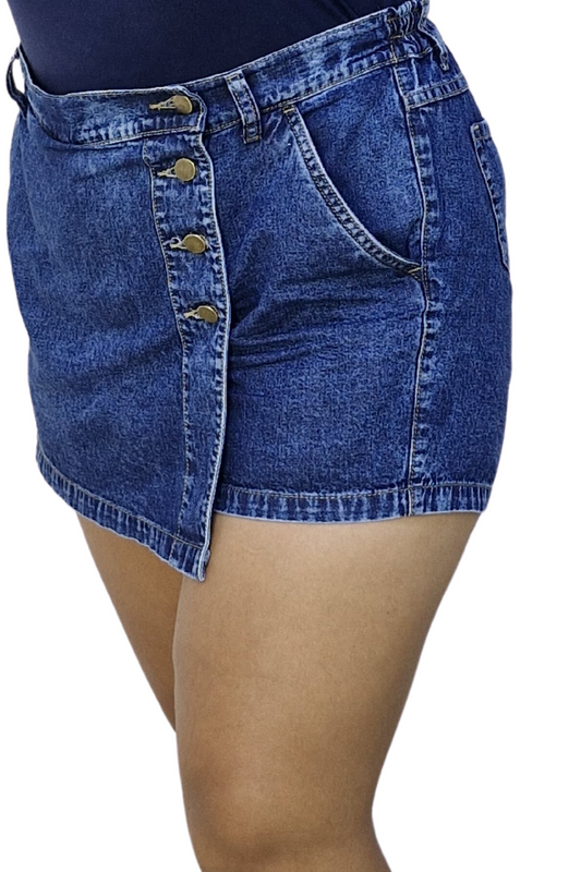 FALDA SHORT SARA AZUL