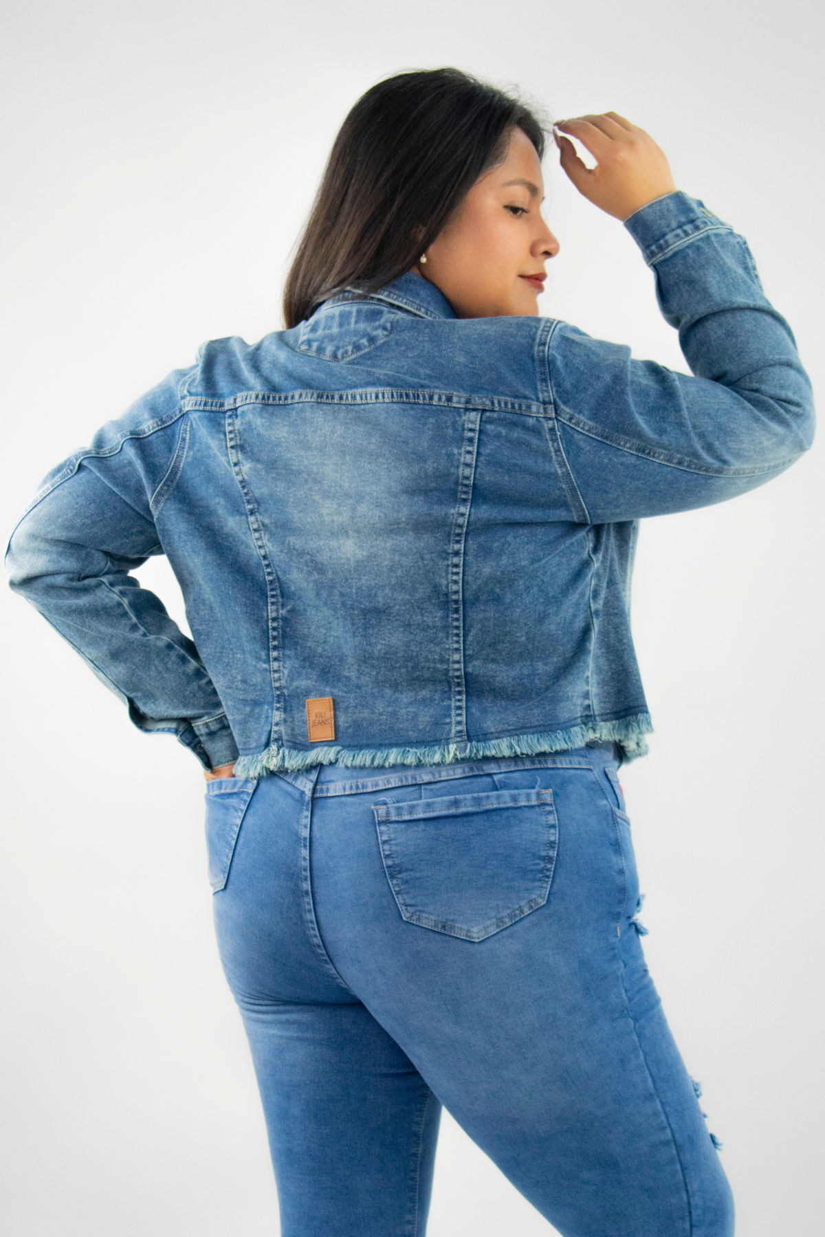 Casaca Crop Crazy Celeste