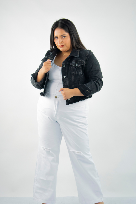 Casaca Crop Crazy Negro