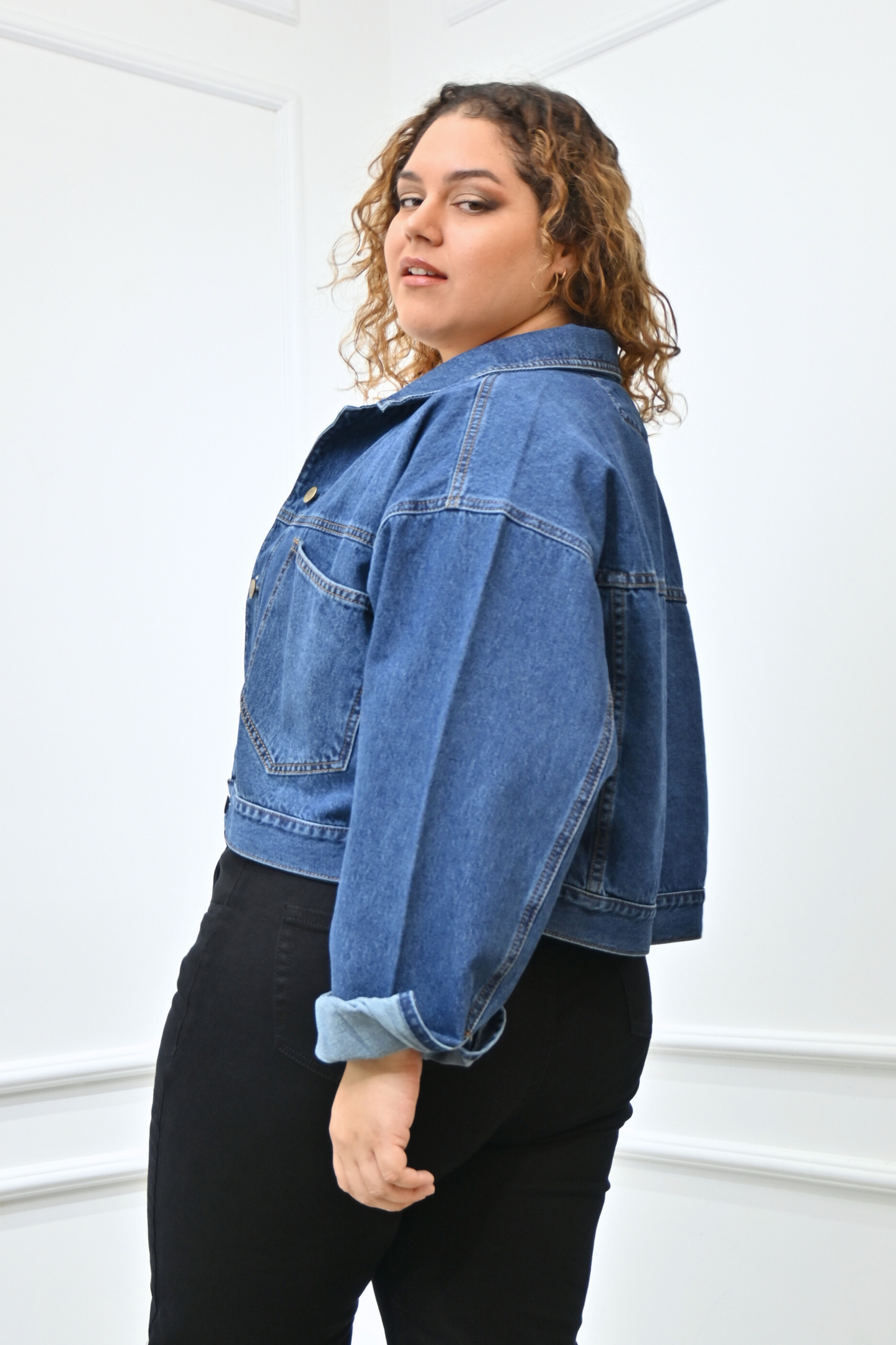 Casaca Crop Sol Azul
