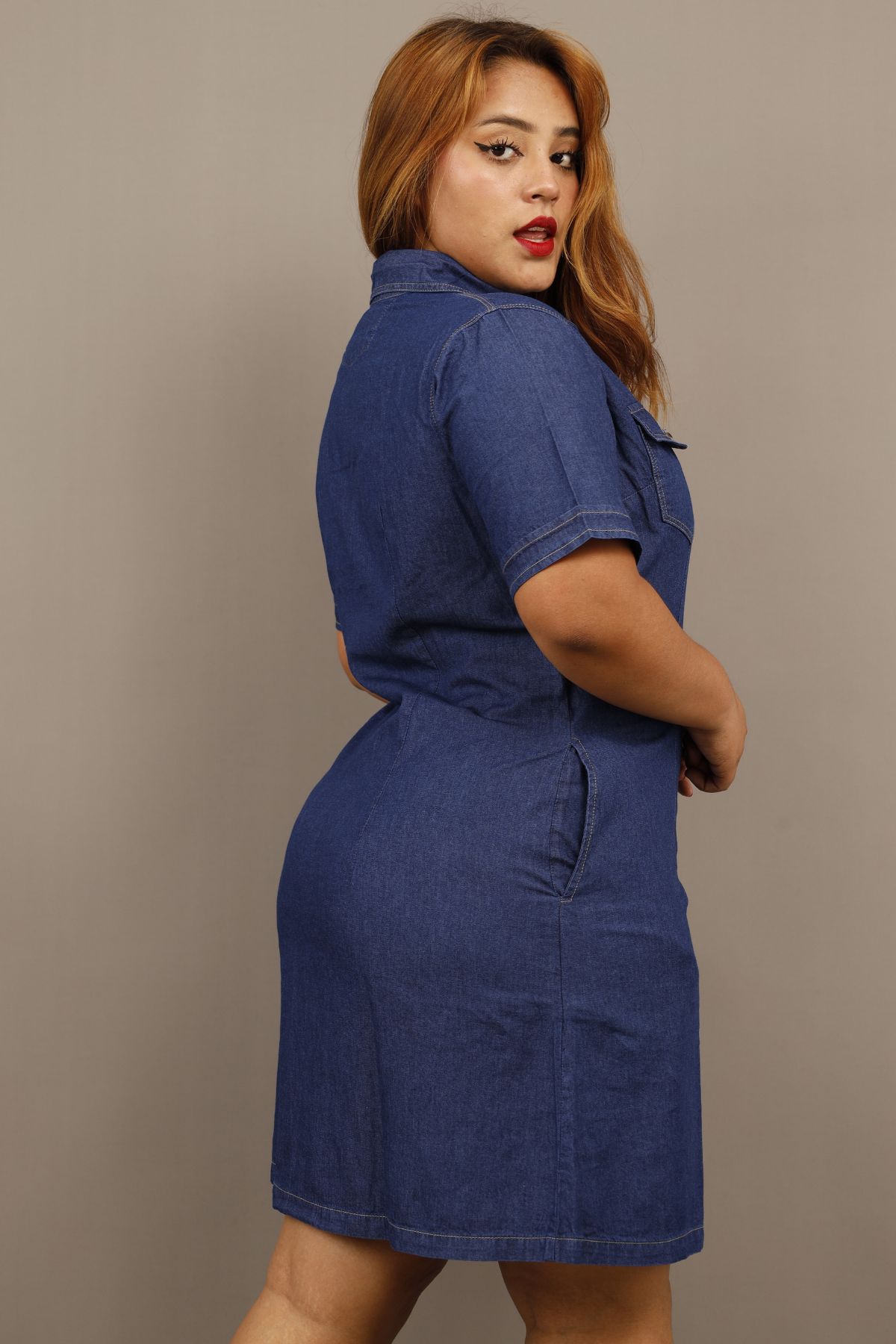 VESTIDO KIU MANGA CORTA AZUL