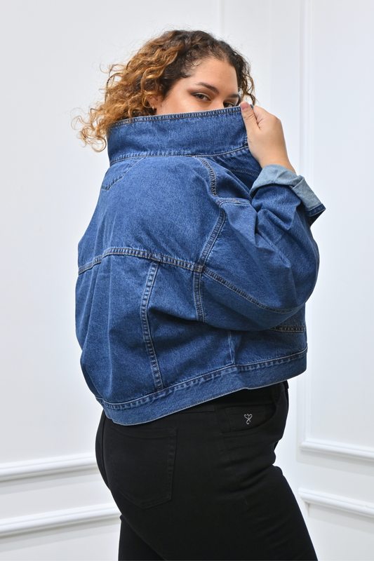 Casaca Crop Sol Azul
