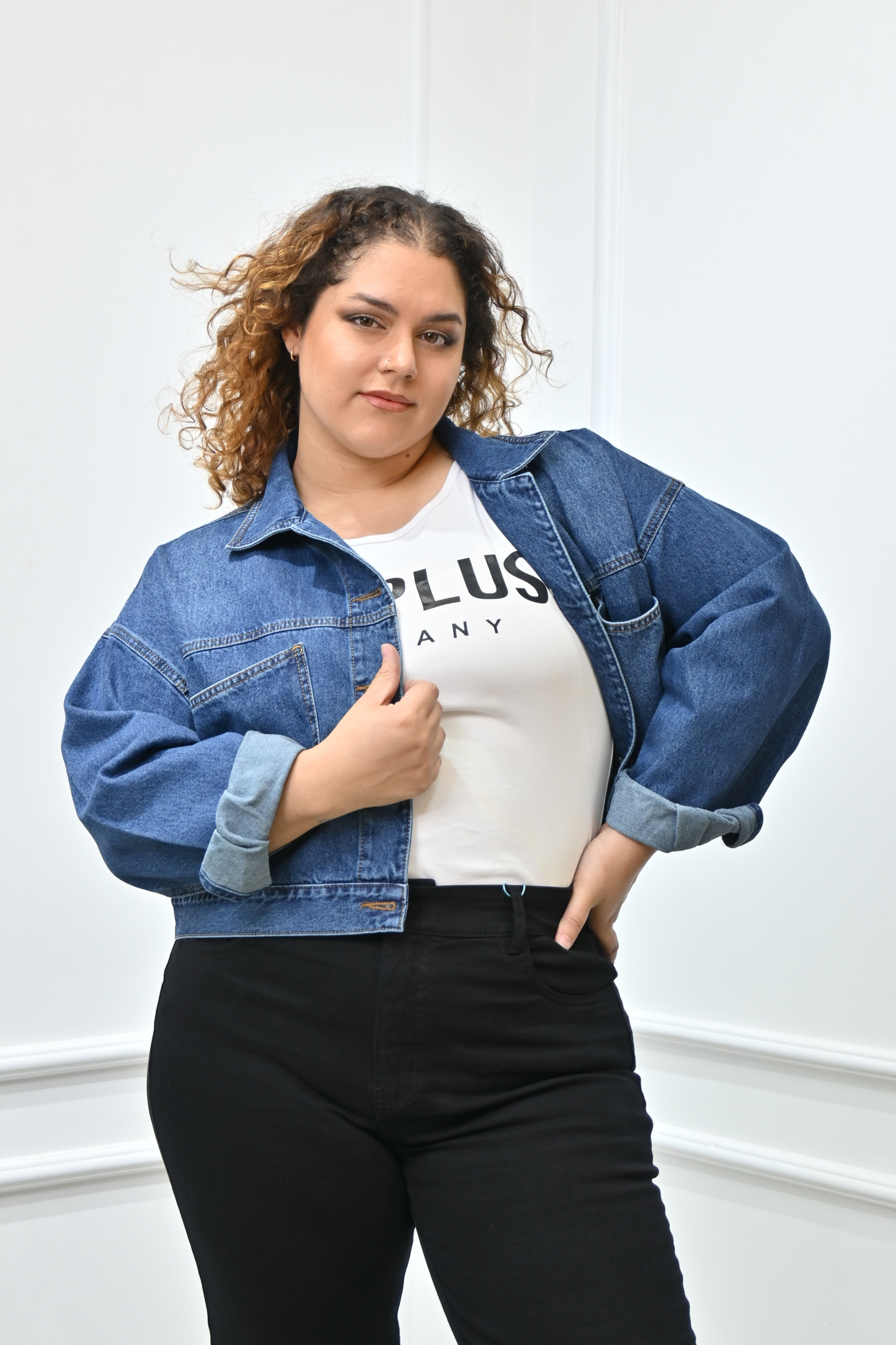 Casaca Crop Sol Azul